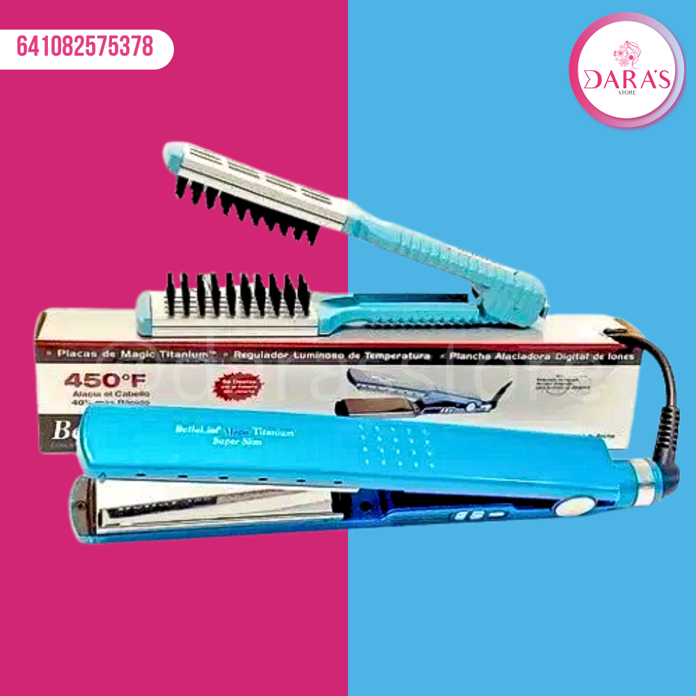 PLANCHA BELLALISS 230C/450F CON CEPILLO (PLACAS 1.1/4PLG) NO.BELLA-538A