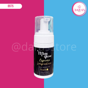 ESPUMA MAXGLOW 100ML LIMPIADORA DE MANICURA DE MELOCOTON