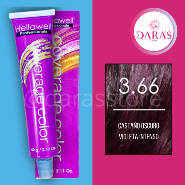 TINTE HELLAWELL 3.66 CASTAÑO OSCURO VIOLETA INTENSO