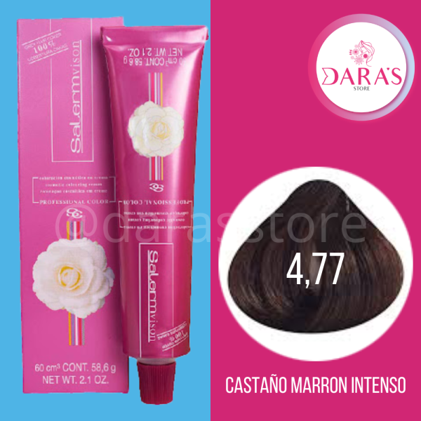 TINTE SALERM 60GR - 4.77 CASTAÑO MARRON INTENSO