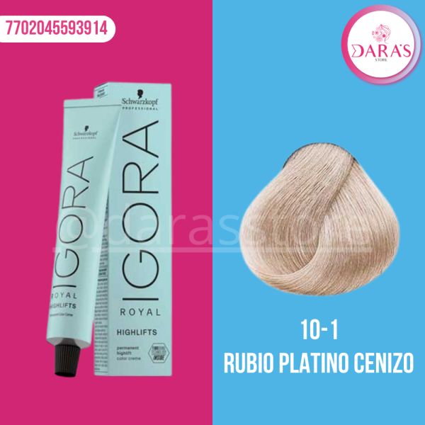 TINTE IGORA 60GR 10-1 RUBIO PLATINO CENIZO