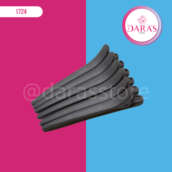 PINZA PARA CABELLO X6 NEGRO DE PASTICO