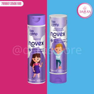 KIT PARA NIÑOS NOVEX CABELLO LISO SHAMPOO+ACONDICIONADOR 300ml