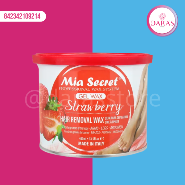 CERA PARA DEPILAR EN GEL MIA SECRET STRAWBERRY 400ML