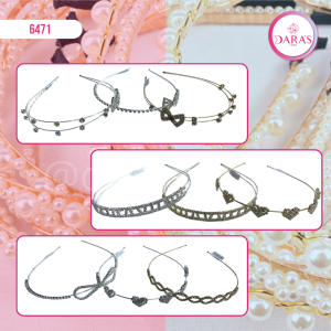 CINTILLO CON DIAMANTE PLATEADO Y DORADO NO.H397