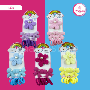 COLA DE CABELLO NO.H545 ARCOIRIS CON FLOR 9PIEZA