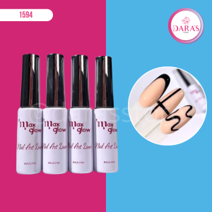 ESMALTE MAXGLOW 8ML NAIL ART LINER NEGRO