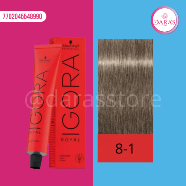 TINTE IGORA 60GR 8-01 RUBIO CLARO NATURAL CENIZA