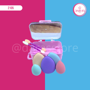ESPONJA DE MAQUILLAJE / BORLA MALETA *6 UNIDADES