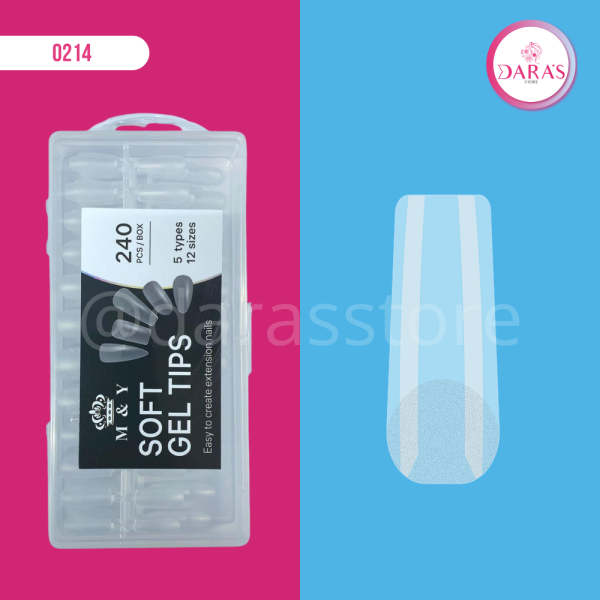 UÑAS JELLY M&Y 240PIEZAS CUADRADAS SOFT GEL 5TYPES