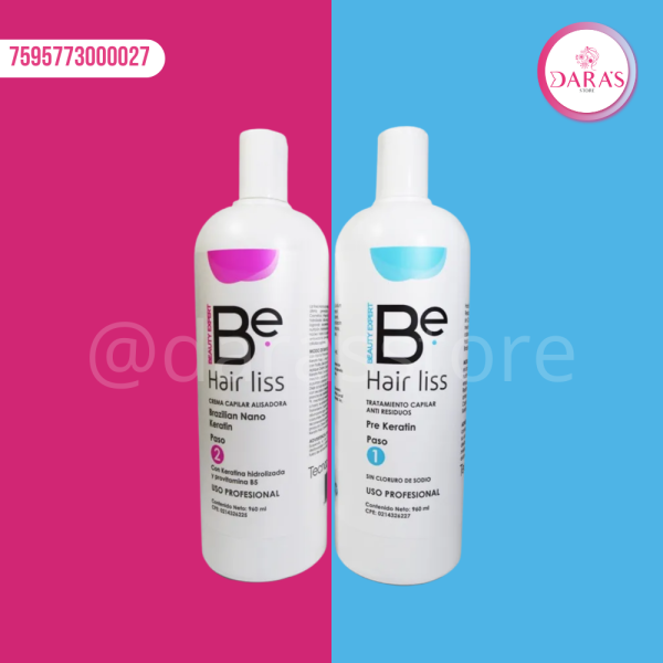 CIRUGIA CAPILAR HAIR LISS BRAZILIAN NANO KERATIN PASO 1 PASO 2 960ML