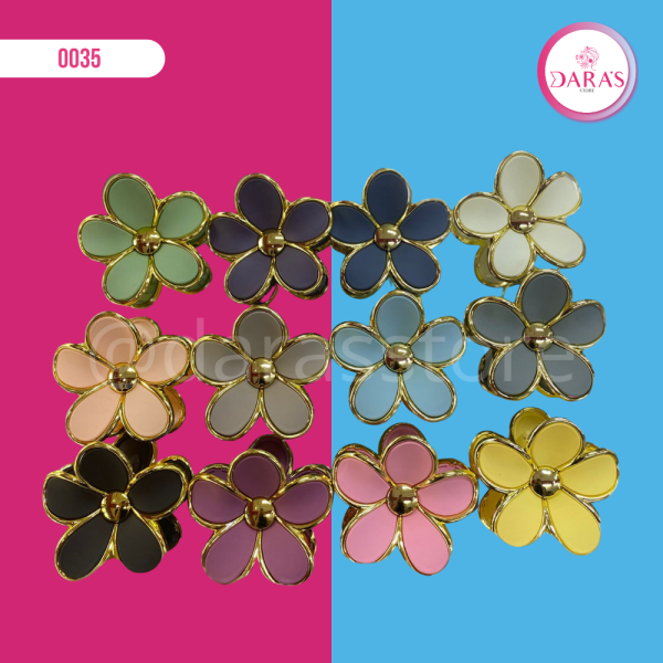 GANCHETA DE CABELLO NO.606-24 FLOR DORADA