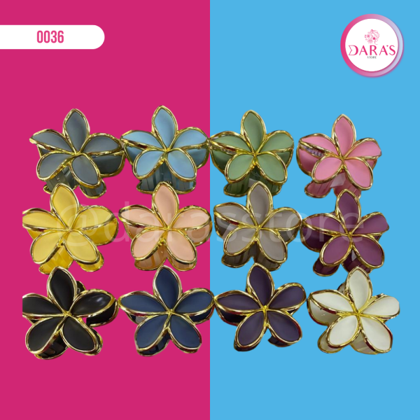 GANCHETA DE CABELLO NO.606-26 FLOR DORADA