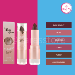 LABIAL EN BARRA MAXGLOW 3.8GR CLASSIC LIPS MATTE SOLID PINK