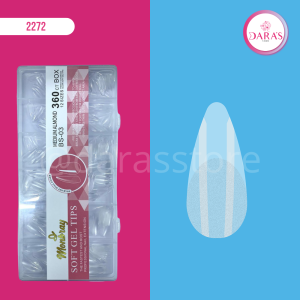 UÑAS JELLY MONBRAY 360PIEZAS MEDIUM ALMOND NO.BS-03