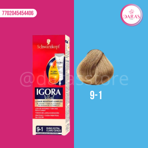 TINTE IGORA VITAL 50ML 9-1 RUBIO EXTRA CLARO CENIZA