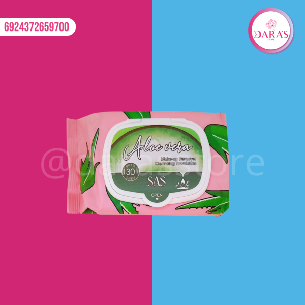 TOALLAS SAS 30PIEZAS DESMAQUILLANTE ALOE VERA NO.SAH006
