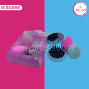 KIT RUBY FACE NO.SZFP02 BEAUTY TOOLS ESPONJA + CEPILLO CON ESPEJO