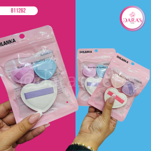 BORLA DE MAQUILLAJE 03PIEZAS SHILANKA BEAUTIFUL & QUALITY DE CORAZON