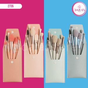 BROCHA DE MAQUILLAJE 08PIEZAS CARTERA DE COLORES