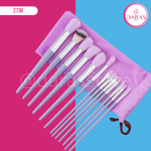 BROCHA DE MAQUILLAJE 13PIEZAS BOLSITA DE COLORES