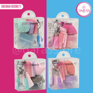 KIT SWEET BEAUTY 07PIEZAS RIZADOR + ESPONJA + BROCHA