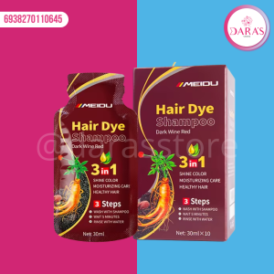 SHAMPOO TINTE HAIR DYE 30ML 3 EN 1 DARK WINE RED DE SOBRE