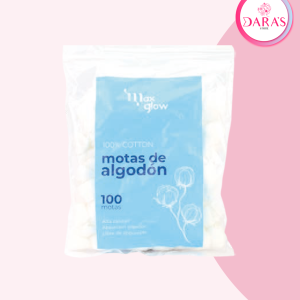 ALGODON MAXGLOW 100PIEZAS MOTAS 100% COTTON