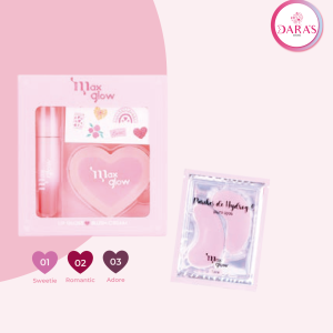 KIT MAXGLOW 5.5GR NO.02 BRILLO + RUBOR + PARCHE