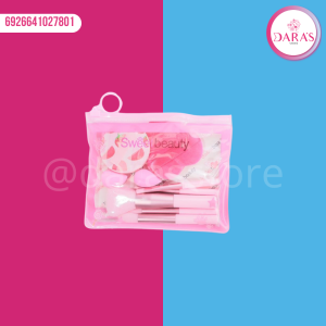 KIT 09PIEZAS SWEETBEAUTY BORLA, ESPONJA, BROCHAS NO.BX-2780