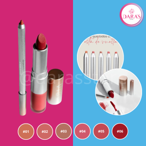 KIT 02PIEZAS ARIA COSMETICS 8.2GR LABIAL EN BARRA, LIQUIDO, LAPIZ DELINEADOR NO.03
