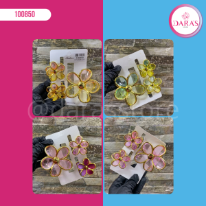 GANCHETA DE CABELLOS NO.907-150 FLOR DORADA 03PIEZAS