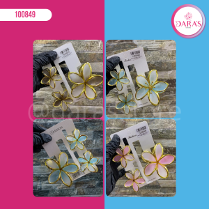 GANCHETA DE CABELLOS NO.907-151 FLOR DORADA 03PIEZAS